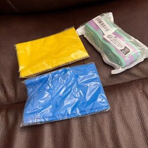 Yellow and Blue Fabric Pieces